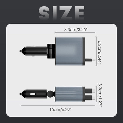 ✨ Ultra-fast 4-in-1 Car Charger 90W – With Retractable Cables & Ambient Starlight 🚗🌌
